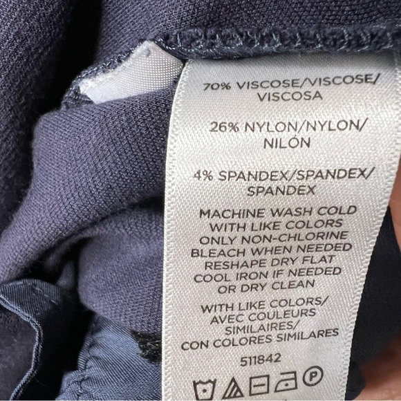 Ann Taylor Black Design Flat Front Wide Leg Dress Pants Size 10 Side Zip Career - Picture 10 of 10